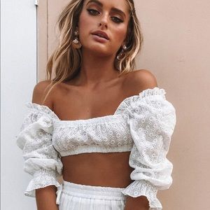 Princess Polly White Crop Top